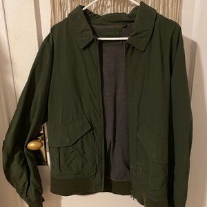 Uniqlo Men MA-1 Bomber Jacket - Dark Green